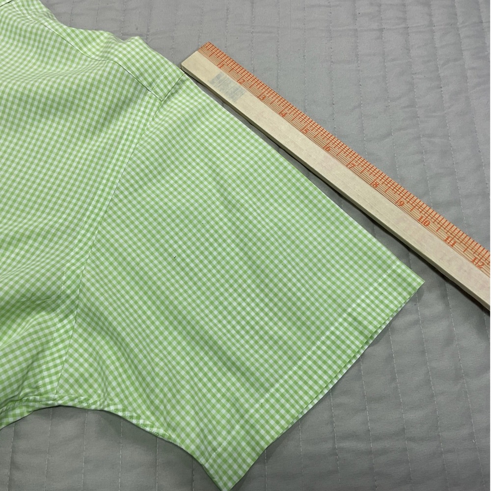 Ralph Lauren Blake Mens Green Gingham Short Sleeve Cotton Button Down Shirt Sz L - Picture 5 of 9